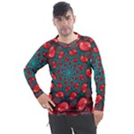 Fractal Red Spiral Abstract Art Men s Pique Long Sleeve T-Shirt