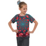 Fractal Red Spiral Abstract Art Kids  Mesh Piece T-Shirt