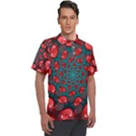 Fractal Red Spiral Abstract Art Men s Polo T-Shirt