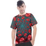 Fractal Red Spiral Abstract Art Men s Sport Top