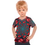 Fractal Red Spiral Abstract Art Kids  Sports T-Shirt