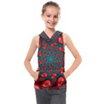 Fractal Red Spiral Abstract Art Kids  Sleeveless Hoodie