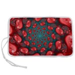 Fractal Red Spiral Abstract Art Pen Storage Case (S)