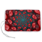Fractal Red Spiral Abstract Art Pen Storage Case (M)