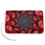 Fractal Red Spiral Abstract Art Pen Storage Case (L)