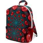 Fractal Red Spiral Abstract Art Zip Up Backpack