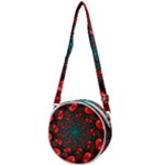 Fractal Red Spiral Abstract Art Crossbody Circle Bag