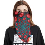 Fractal Red Spiral Abstract Art Face Covering Bandana (Triangle)