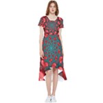 Fractal Red Spiral Abstract Art High Low Boho Dress