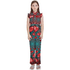 Kids  Sleeveless Ruffle Edge Band Collar Chiffon One Piece 