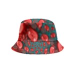 Fractal Red Spiral Abstract Art Inside Out Bucket Hat (Kids)