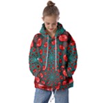 Fractal Red Spiral Abstract Art Kids  Oversized Hoodie