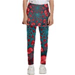 Fractal Red Spiral Abstract Art Kids  Skirted Pants