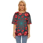 Fractal Red Spiral Abstract Art Oversized Basic T-Shirt
