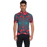 Fractal Red Spiral Abstract Art Men s Short Sleeve Cycling Jersey