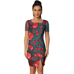 Fitted Knot Split End Bodycon Dress 