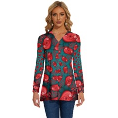 Long Sleeve Drawstring Hooded Top 