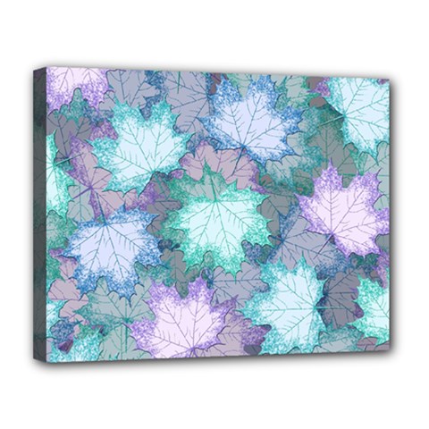 Leaves Glitter Background Winter Canvas 14  x 11  (Stretched) from ArtsNow.com