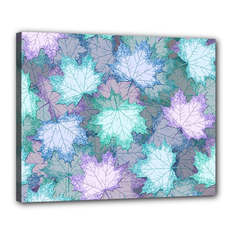 Leaves Glitter Background Winter Canvas 20  x 16  (Stretched) from ArtsNow.com