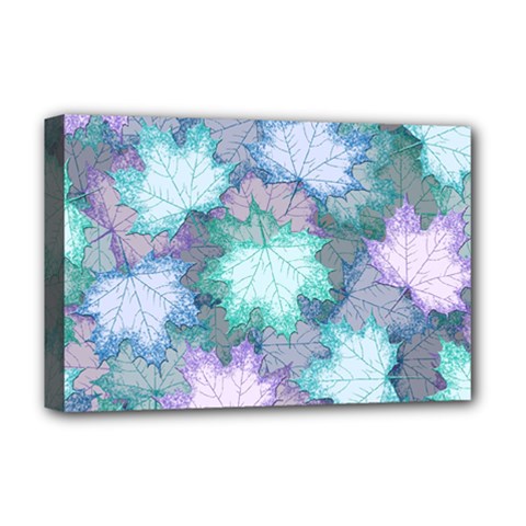 Leaves Glitter Background Winter Deluxe Canvas 18  x 12  (Stretched) from ArtsNow.com