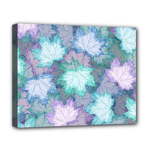 Leaves Glitter Background Winter Deluxe Canvas 20  x 16  (Stretched) from ArtsNow.com
