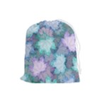 Leaves Glitter Background Winter Drawstring Pouch (Large)