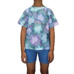 Leaves Glitter Background Winter Kids  Short Sleeve Swimwear