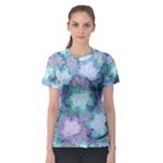Leaves Glitter Background Winter Women s Sport Mesh T-Shirt