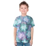 Leaves Glitter Background Winter Kids  Cotton T-Shirt