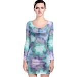 Leaves Glitter Background Winter Long Sleeve Bodycon Dress