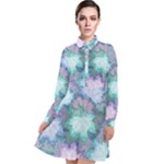Leaves Glitter Background Winter Long Sleeve Chiffon Shirt Dress