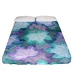 Leaves Glitter Background Winter Fitted Sheet (Queen Size)