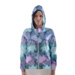 Leaves Glitter Background Winter Women s Hooded Windbreaker