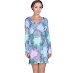 Leaves Glitter Background Winter Long Sleeve Nightdress