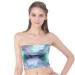 Leaves Glitter Background Winter Tube Top
