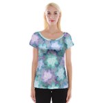 Leaves Glitter Background Winter Cap Sleeve Top