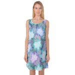 Leaves Glitter Background Winter Sleeveless Satin Nightdress