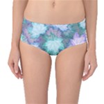 Leaves Glitter Background Winter Mid-Waist Bikini Bottoms