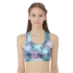 Leaves Glitter Background Winter Sports Bra with Border