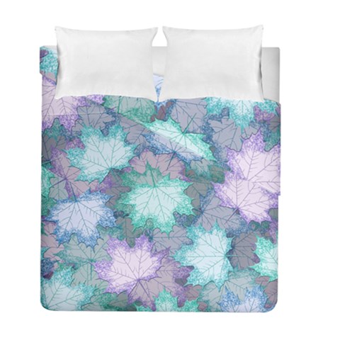 Leaves Glitter Background Winter Duvet Cover Double Side (Full/ Double Size) from ArtsNow.com