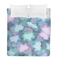 Leaves Glitter Background Winter Duvet Cover Double Side (Full/ Double Size) from ArtsNow.com