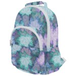 Leaves Glitter Background Winter Rounded Multi Pocket Backpack