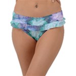 Leaves Glitter Background Winter Frill Bikini Bottoms