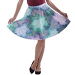 Leaves Glitter Background Winter A-line Skater Skirt