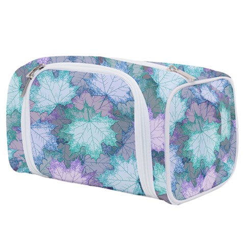 Leaves Glitter Background Winter Toiletries Pouch from ArtsNow.com