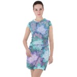 Leaves Glitter Background Winter Drawstring Hooded Dress