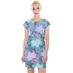 Leaves Glitter Background Winter Cap Sleeve Bodycon Dress