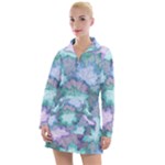 Leaves Glitter Background Winter Women s Long Sleeve Casual Dress