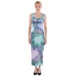 Leaves Glitter Background Winter Fitted Maxi Dress