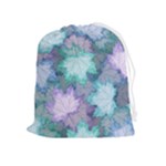 Leaves Glitter Background Winter Drawstring Pouch (XL)